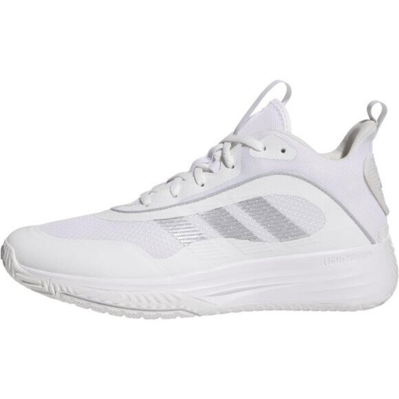 🆕Adidas Men White/Silver Metallic/Grey Lightweight MESH Own Basketball Shoes - Picture 4 of 11